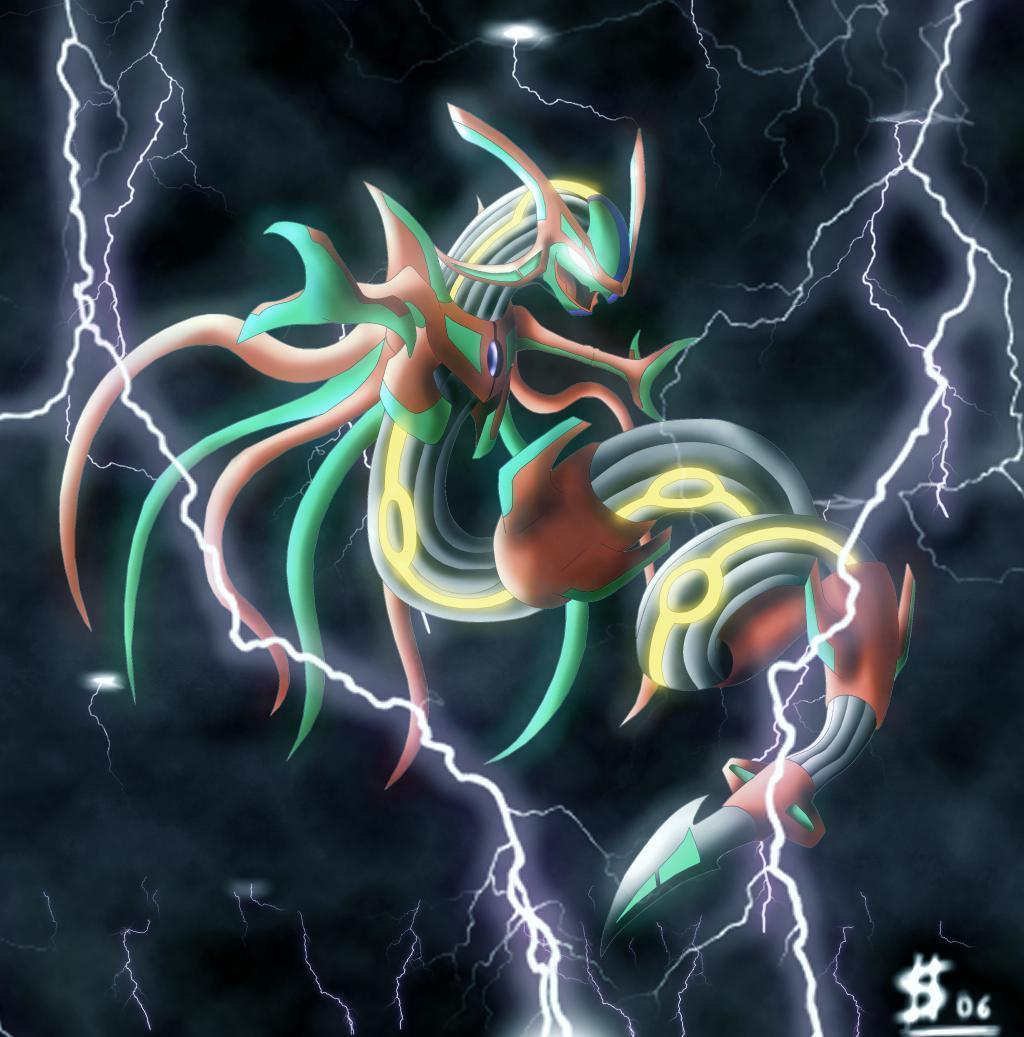 Rayquaza shiny tra fulmini, 1024x1037 Full HD Verticale, iPhone