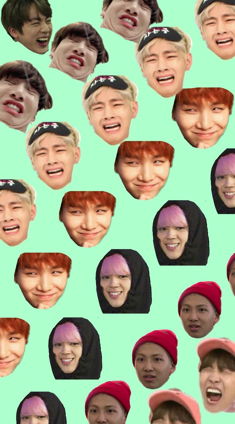 Facce BTS meme sfondo verde, 800x1440 Verticale, Xiaomi