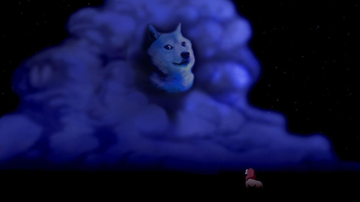 Doge nello spazio con nebulosa, 1920x1080 Full HD, PC Desktop