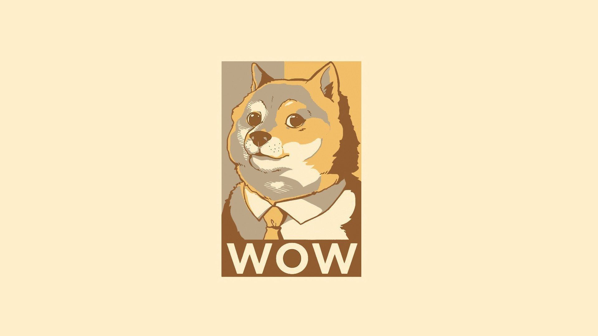 Doge cane con cravatta WOW, 1920x1080 Full HD, Desktop