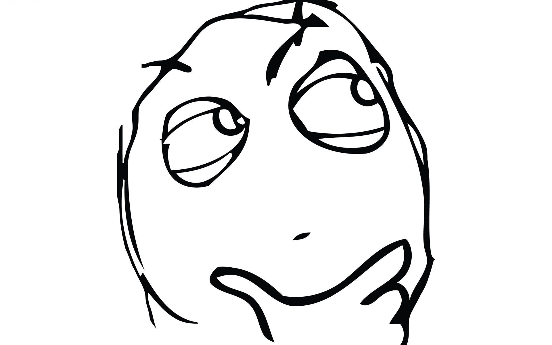 Faccia meme pensierosa bianco/nero, 1920x1200 Full HD+, Desktop