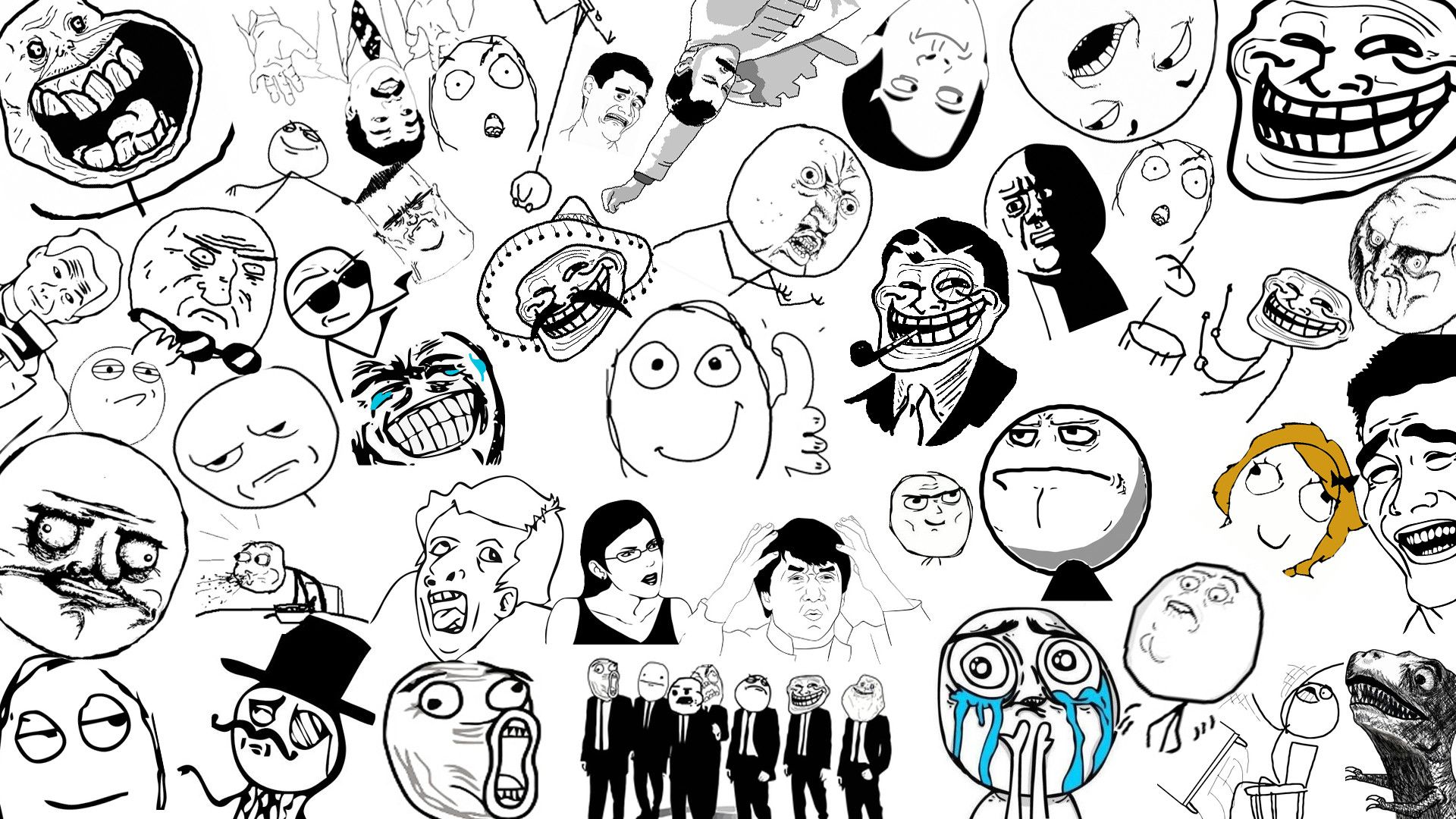 Collage facce meme troll, 1920x1080 Full HD, Desktop