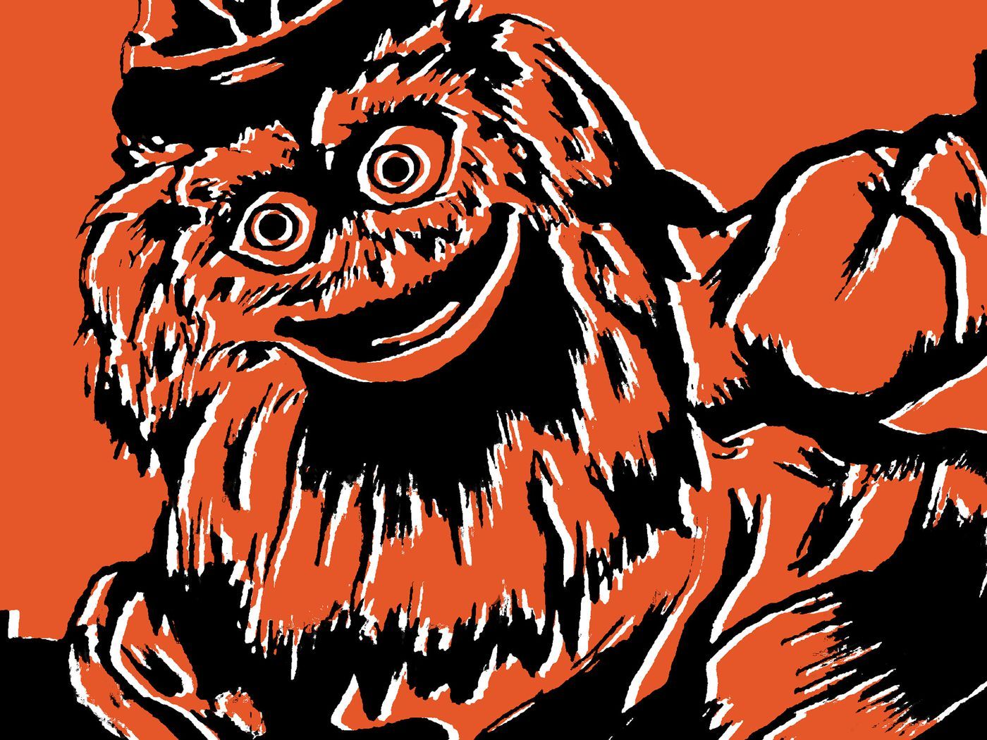 Gritty mascotte arancione, 1400x1050 720p, PC
