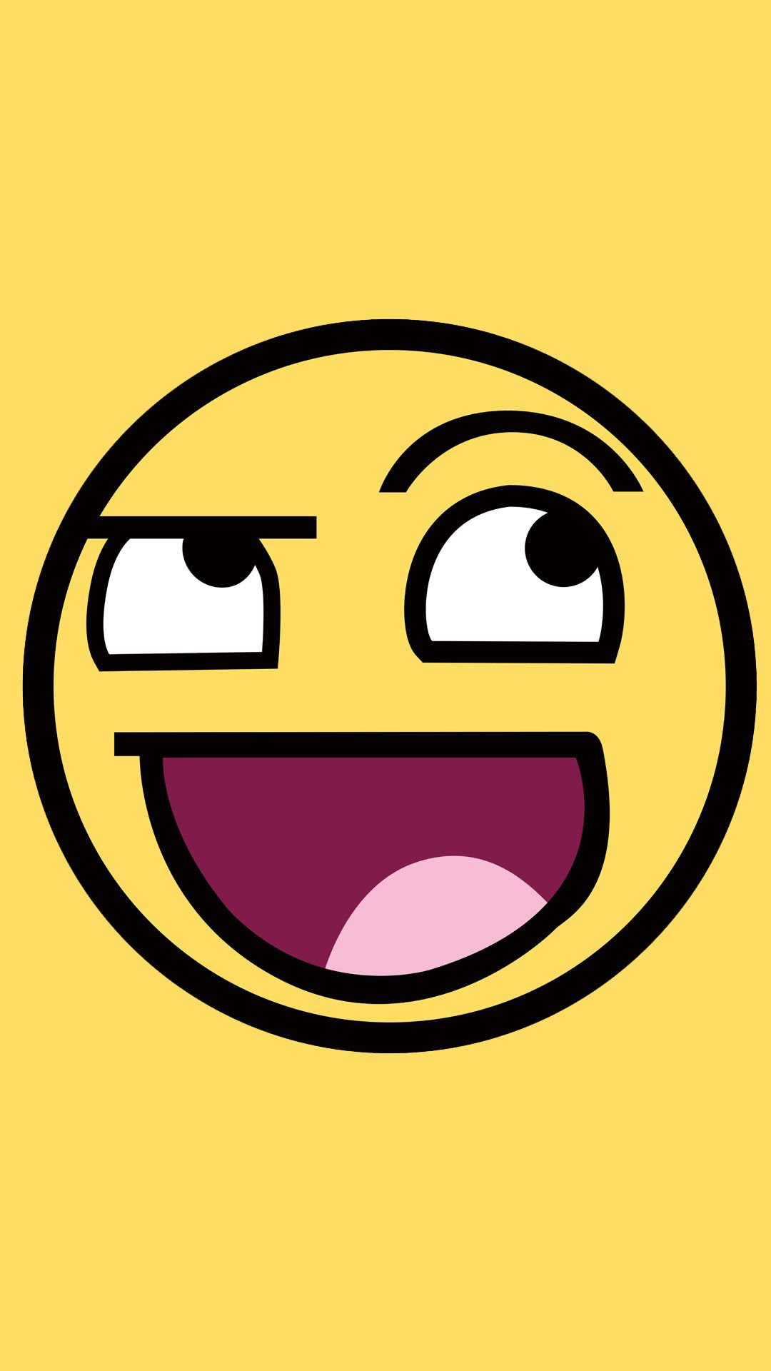 Faccina meme awesome sorridente, 1080x1920 Verticale, Telefono