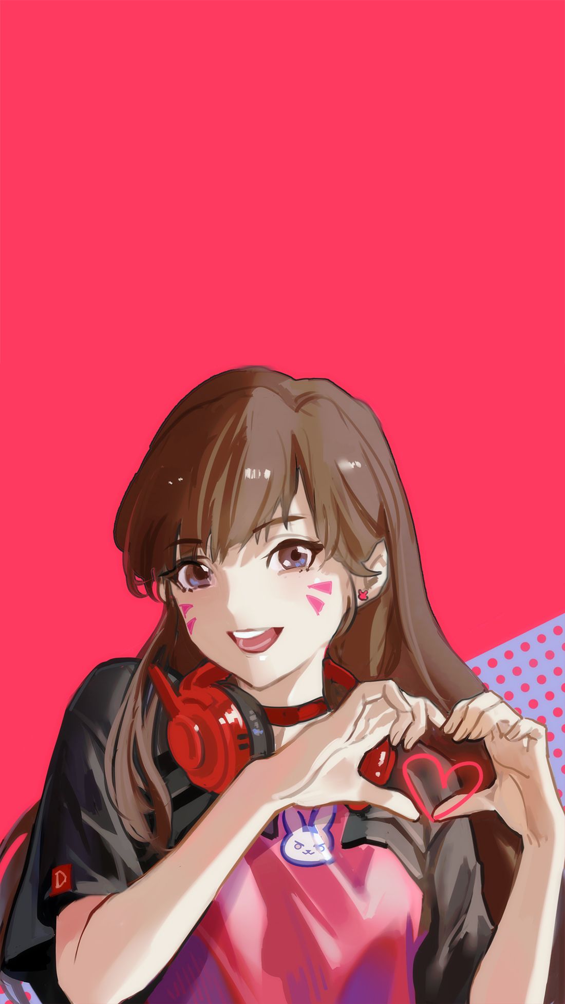 D.Va Overwatch cuore mani, sparatutto a squadre, 1100x1956 Verticale, Mobile