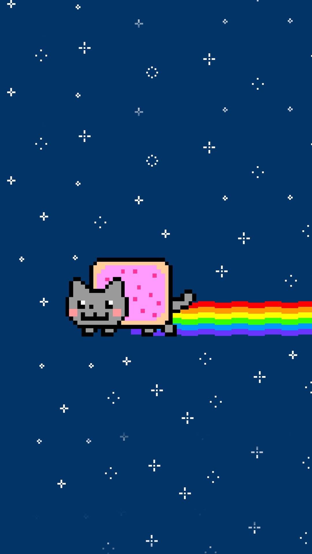Nyan Cat pixel art spazio, meme gatto, 1080x1920 Full HD Verticale, iPhone