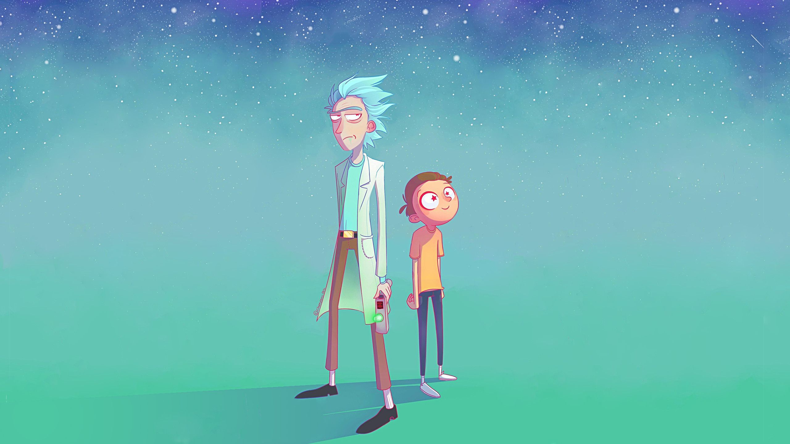 Rick and Morty illustrazione minimalista, 2560x1440 1440p, Monitor Gaming