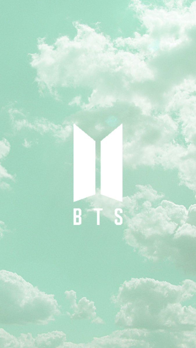 Logo BTS su nuvole menta, Bangtan Sonyeondan, 675x1200 Full HD Verticale, Smartphone