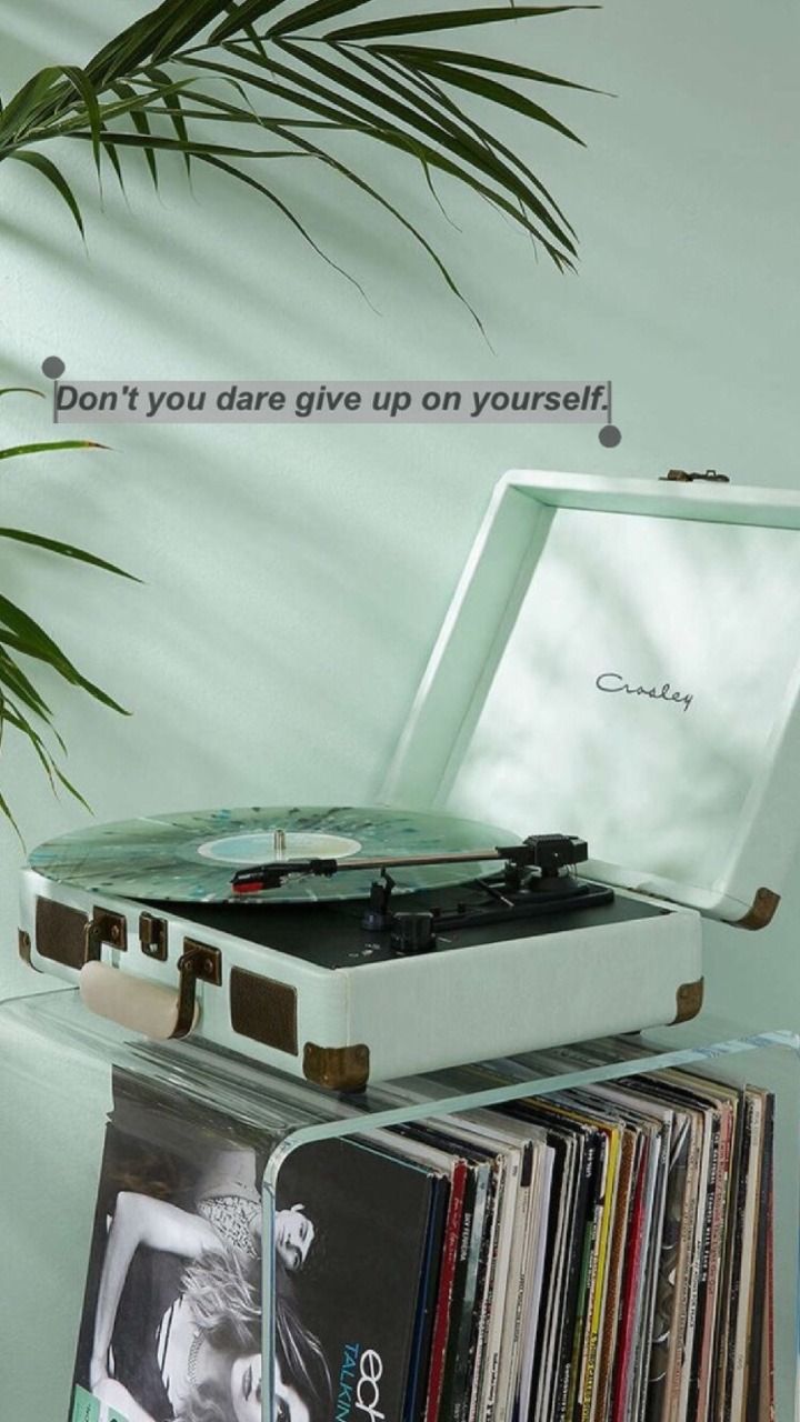 Giradischi vintage bianco menta, 720x1280 Verticale, Mobile