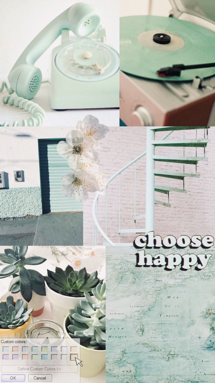 Collage menta aesthetic vintage, 720x1280 Verticale, Xiaomi