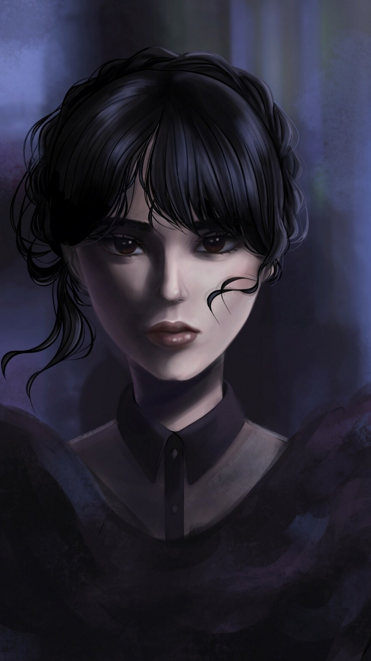 Mercoledì Addams fan art, 750x1334 Verticale, Telefono