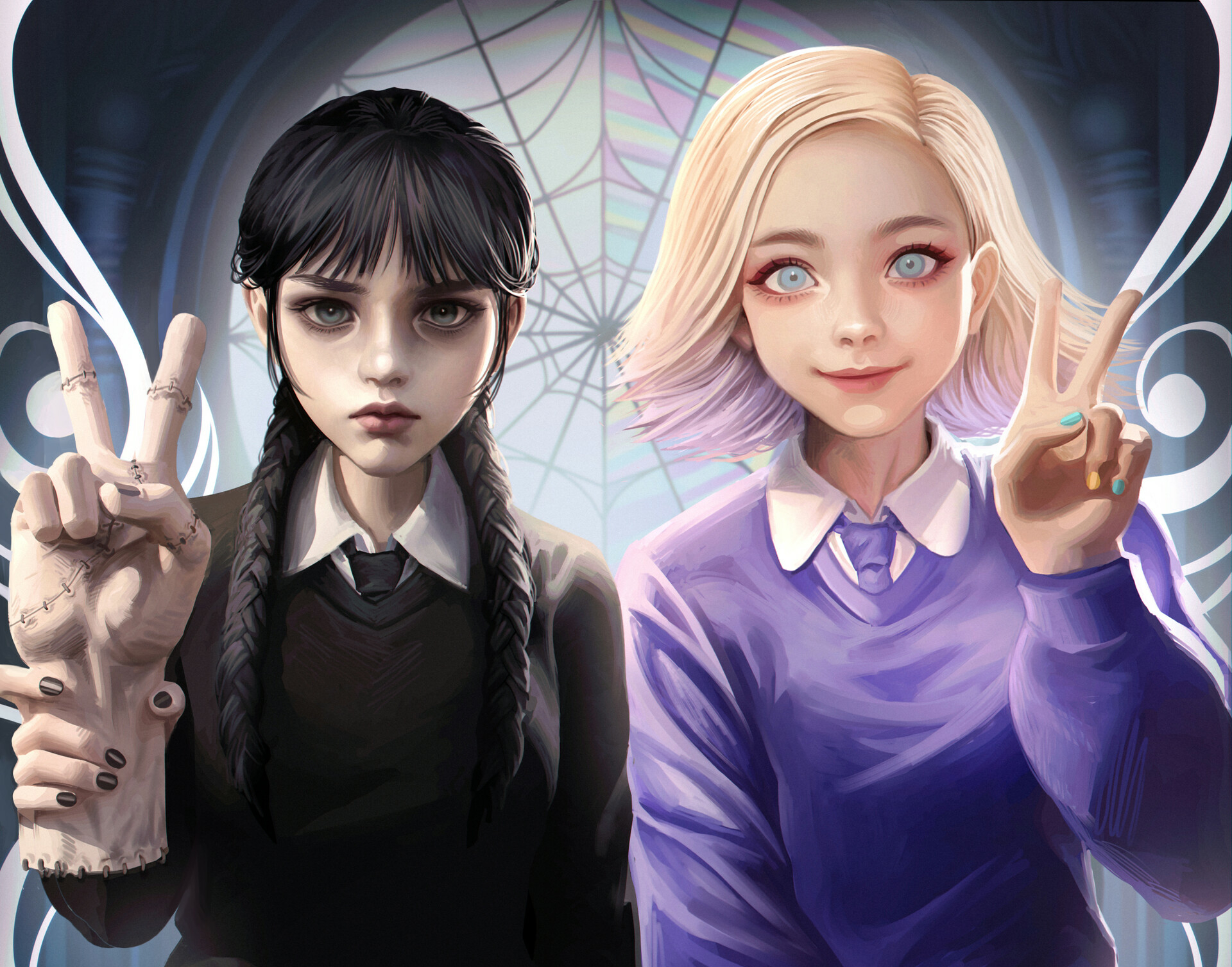 Mercoledì ed Enid Addams, 1920x1508 Full HD+ WUXGA, Desktop
