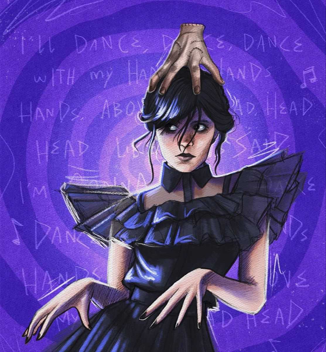 Mercoledì Addams ballo mano viola, 1113x1200 Verticale, Xiaomi