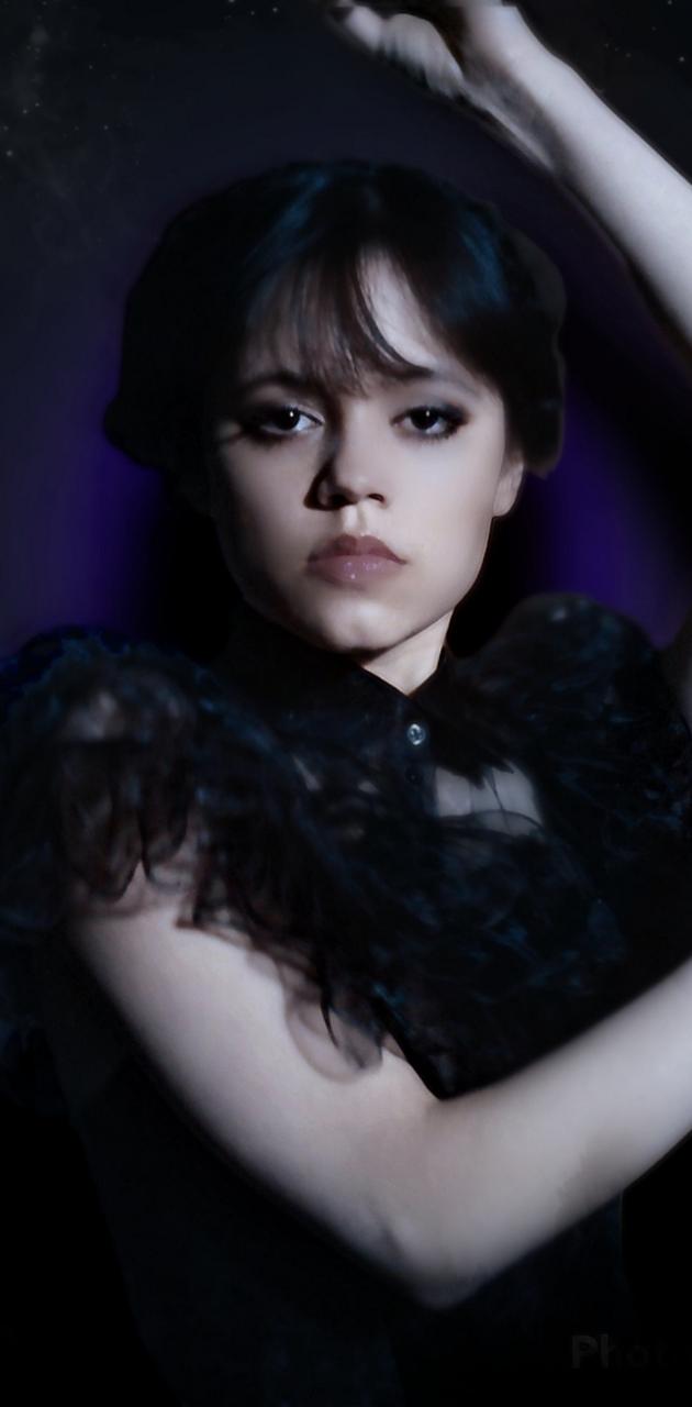 Mercoledì Addams, abito nero, 630x1280 Verticale, POCO