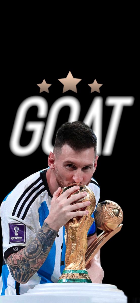 Messi bacia trofeo Coppa del Mondo, 555x1200 Verticale, Telefono