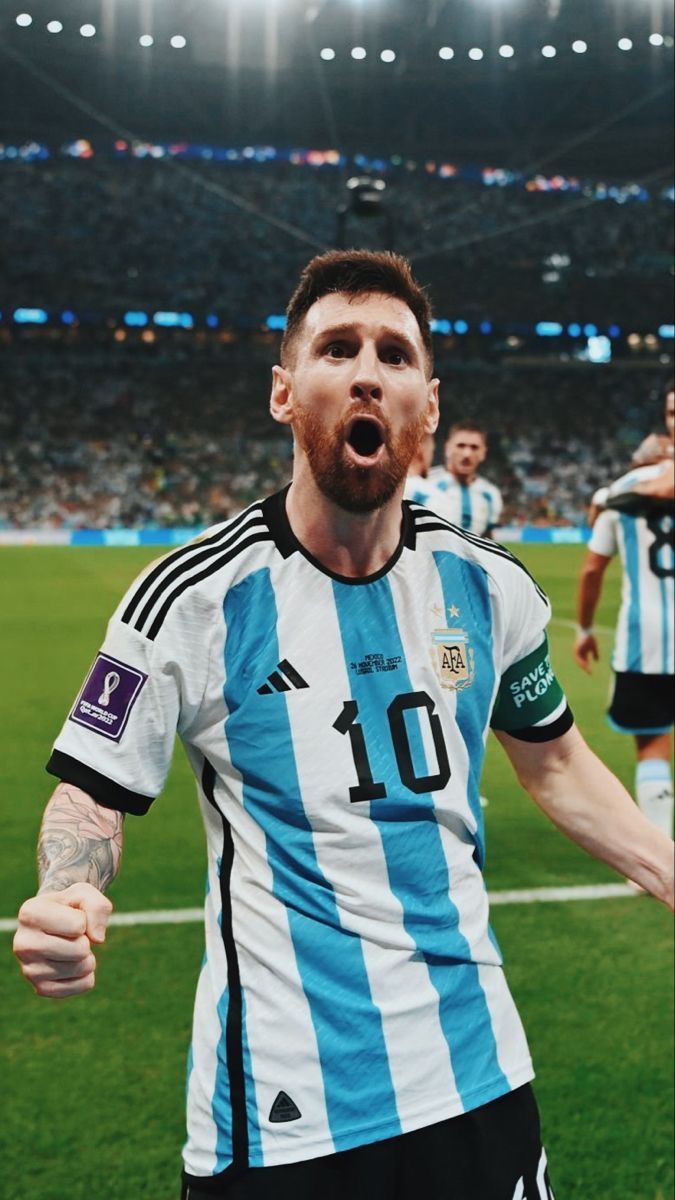 Messi esulta Argentina Mondiali, 675x1200 Full HD Verticale, Smartphone