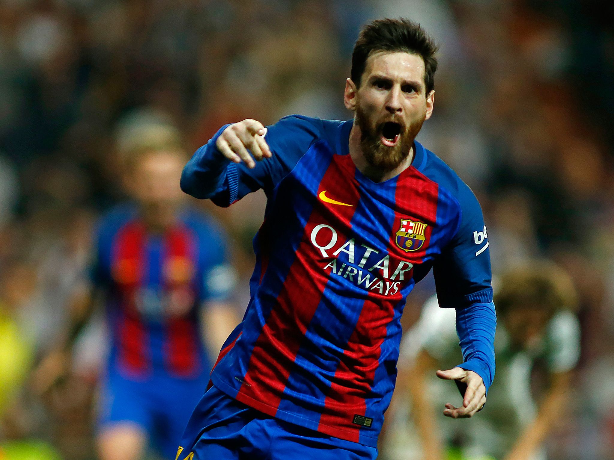 Messi esultanza Barcellona, 2048x1536 alta risoluzione, PC Desktop