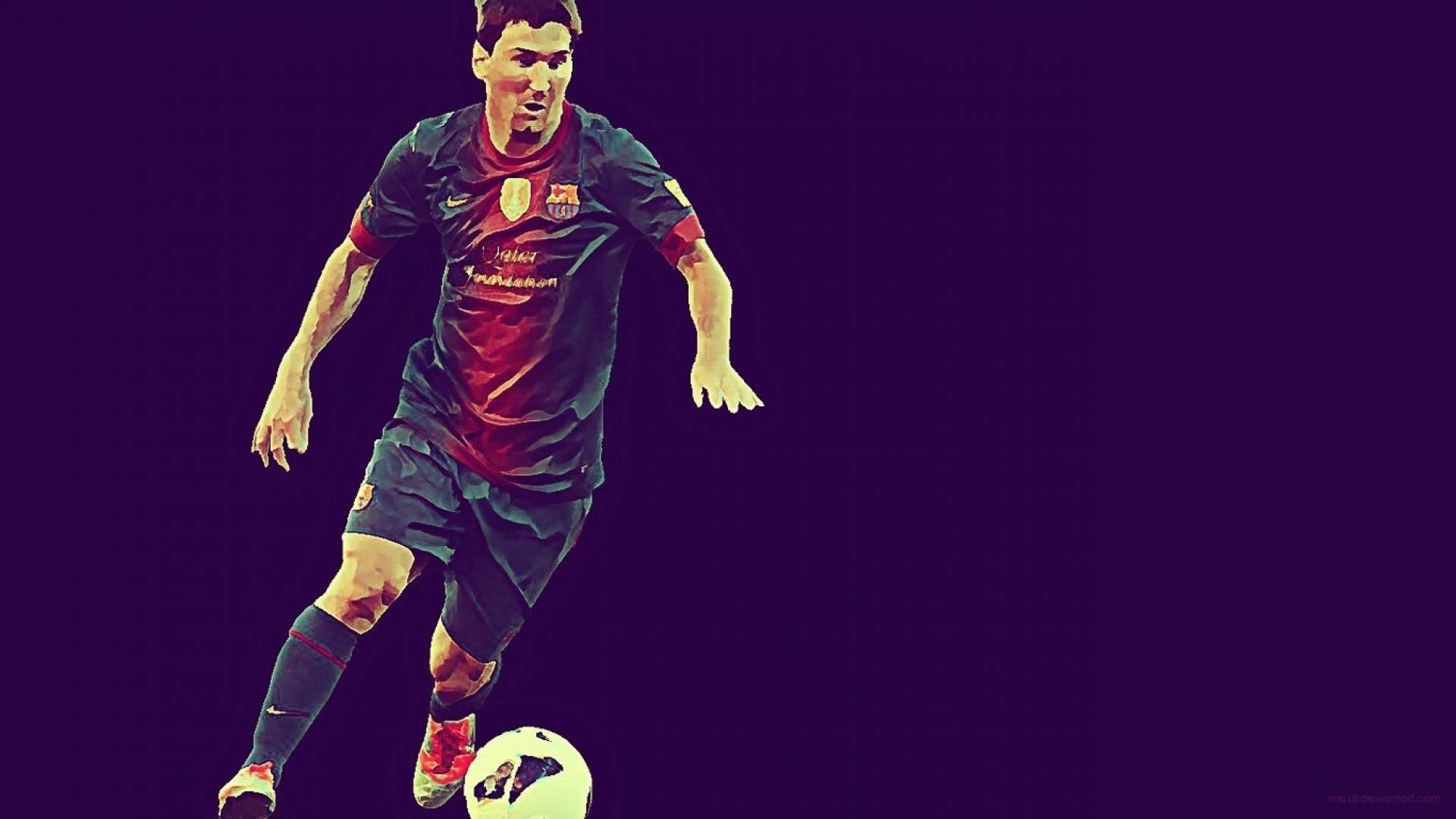 Messi calciatore Barcellona illustrato, 1920x1080 1080p, Desktop