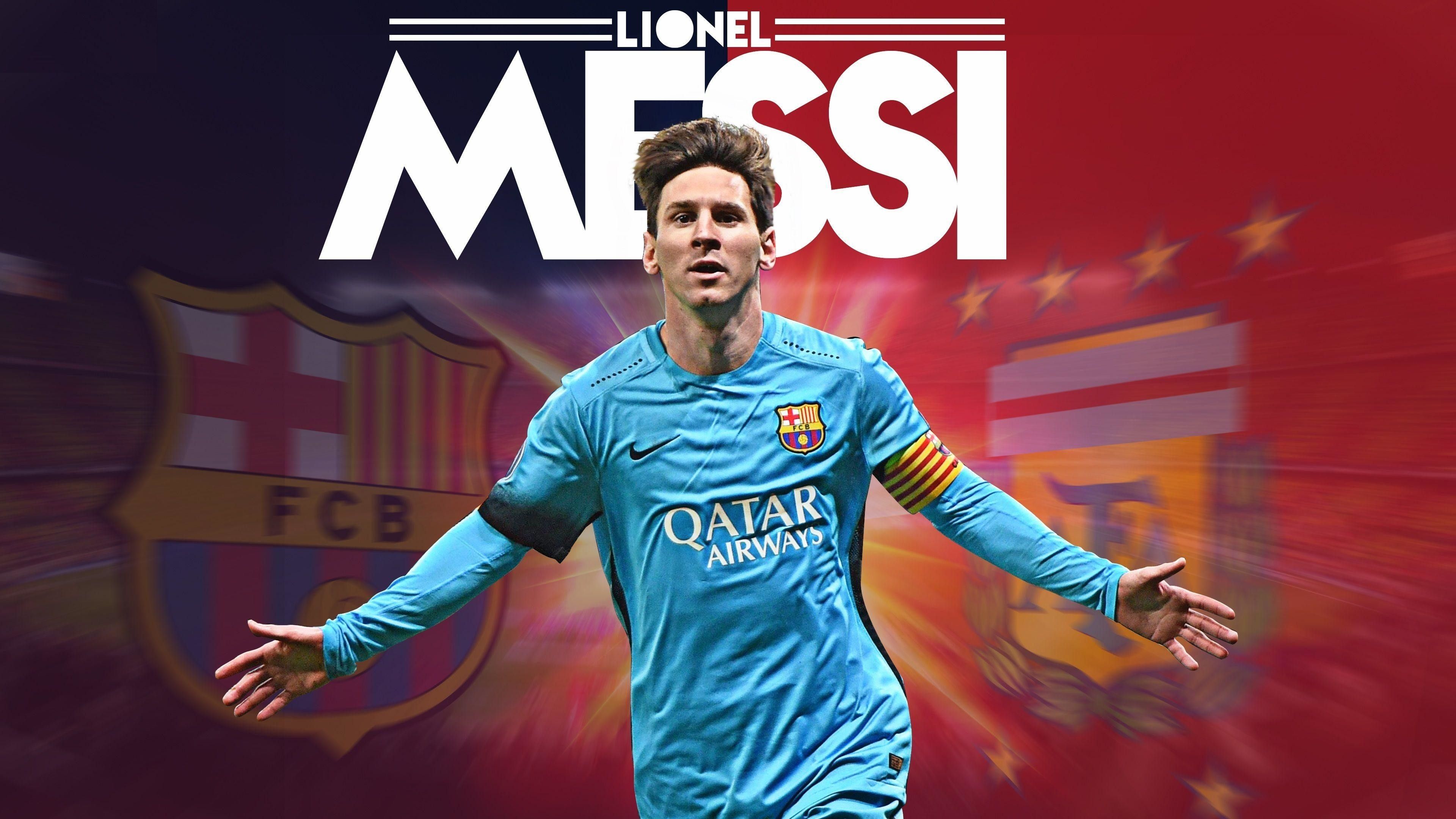 Lionel Messi Barcellona esultanza, 3840x2160 4K, Desktop 4K