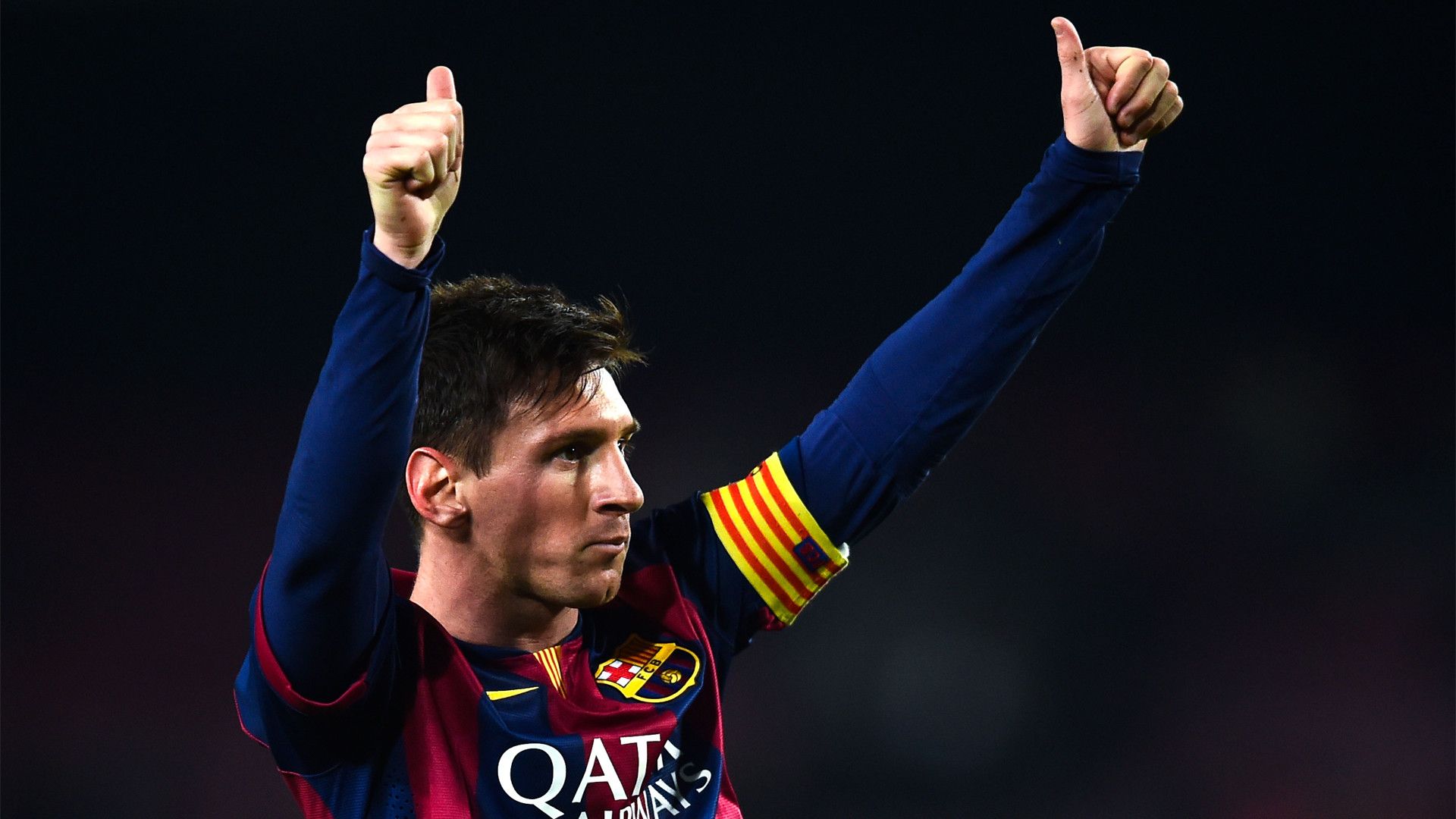 Messi maglia Barcellona pollici su, Liga, 1920x1080 1080p, Laptop