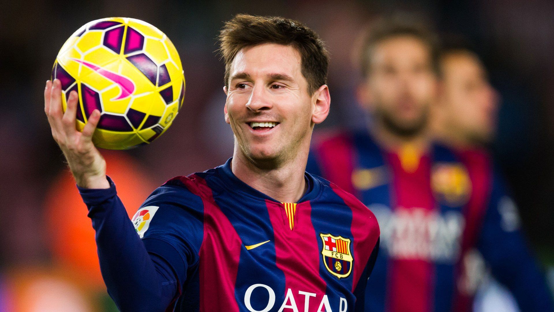 Messi Barcellona pallone giallo, 1920x1080 1080p, Laptop