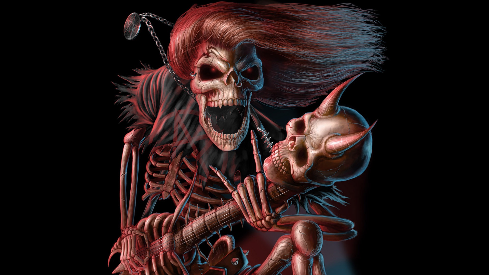 Chitarra elettrica metal astratta, 1440x900 720p, Laptop