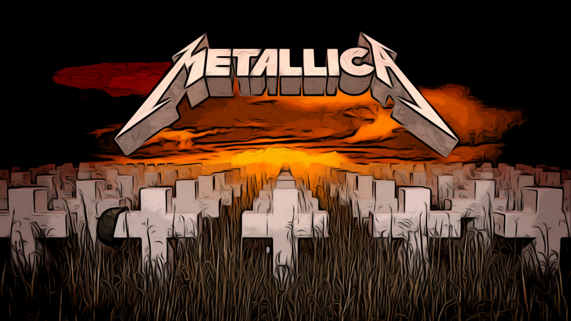 Logo Metallica con croci cimitero, 1920x1080 Full HD 1080p, Desktop