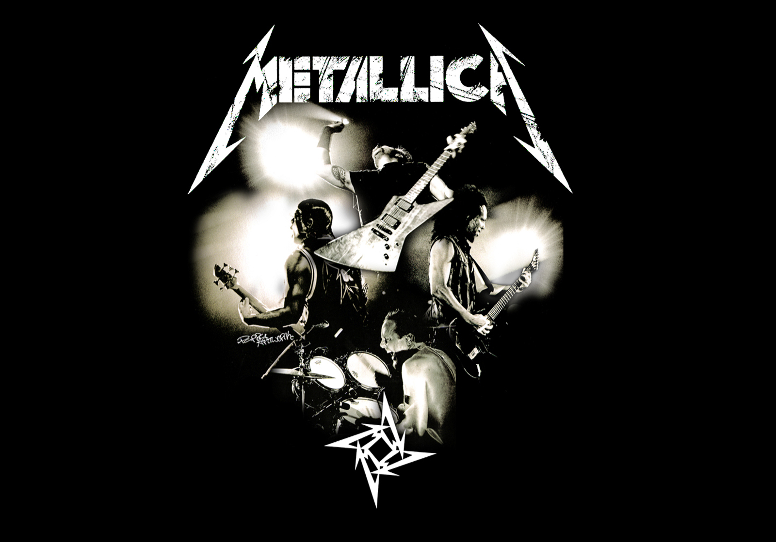 Logo Metallica band silhouette, 1600x1119 900p, Desktop
