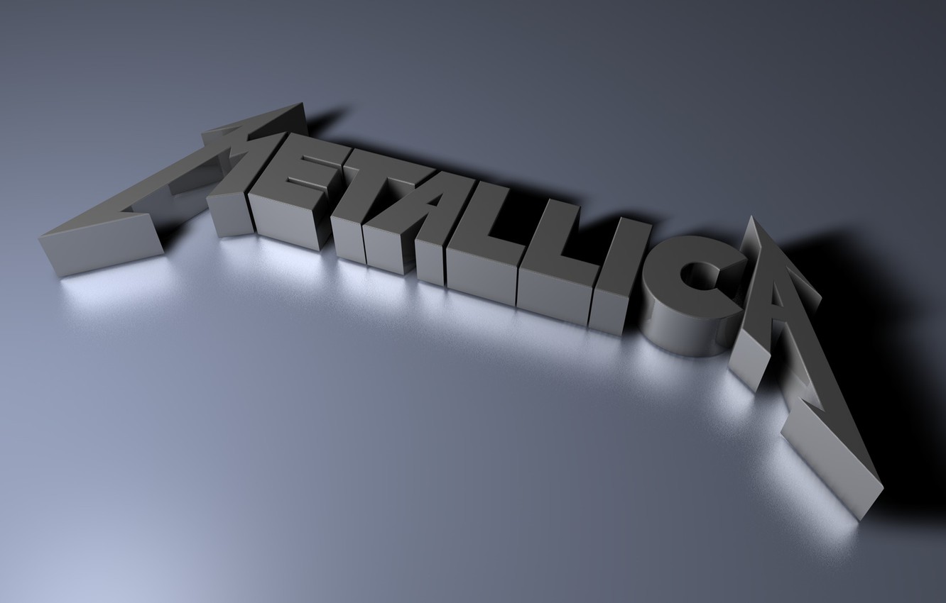 Logo 3D Metallica grigio, 1332x850 HD, Desktop