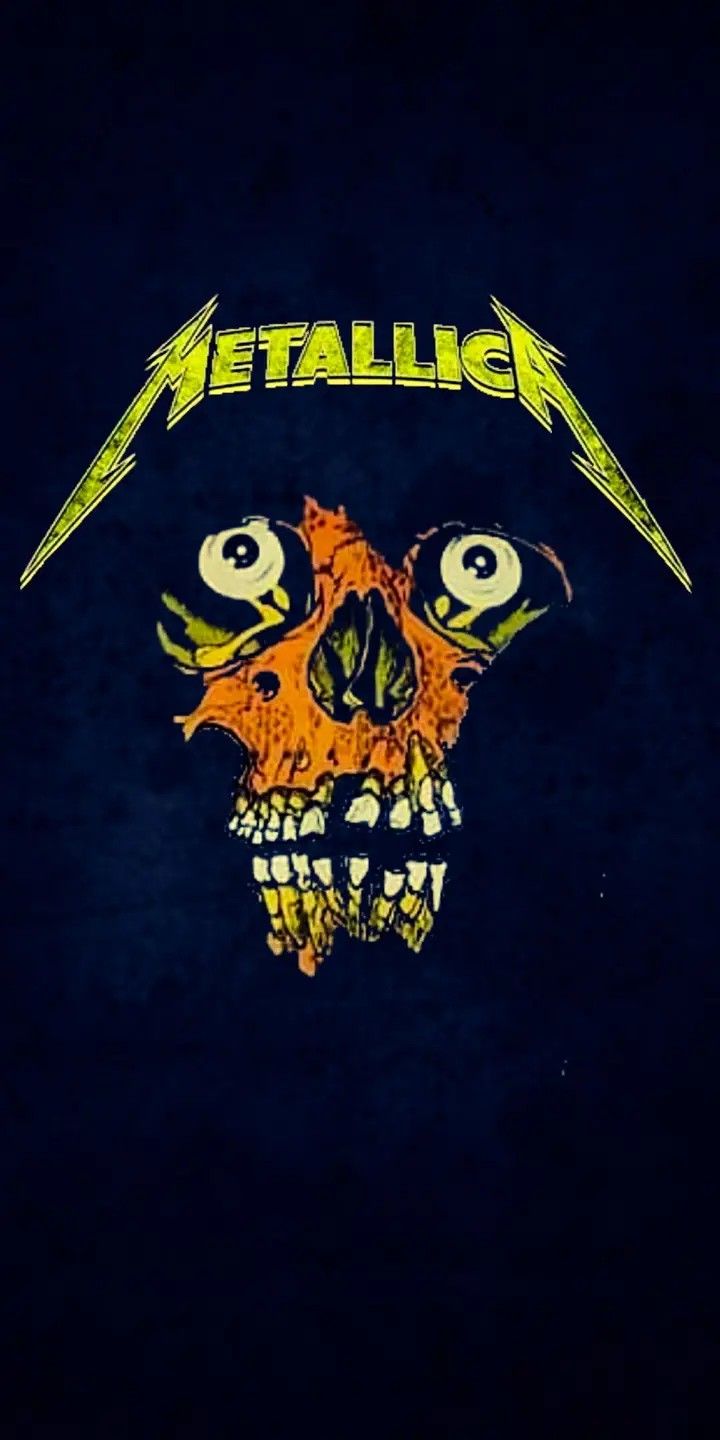 Logo Metallica teschio arancione, 720x1440 Full HD Verticale, Smartphone
