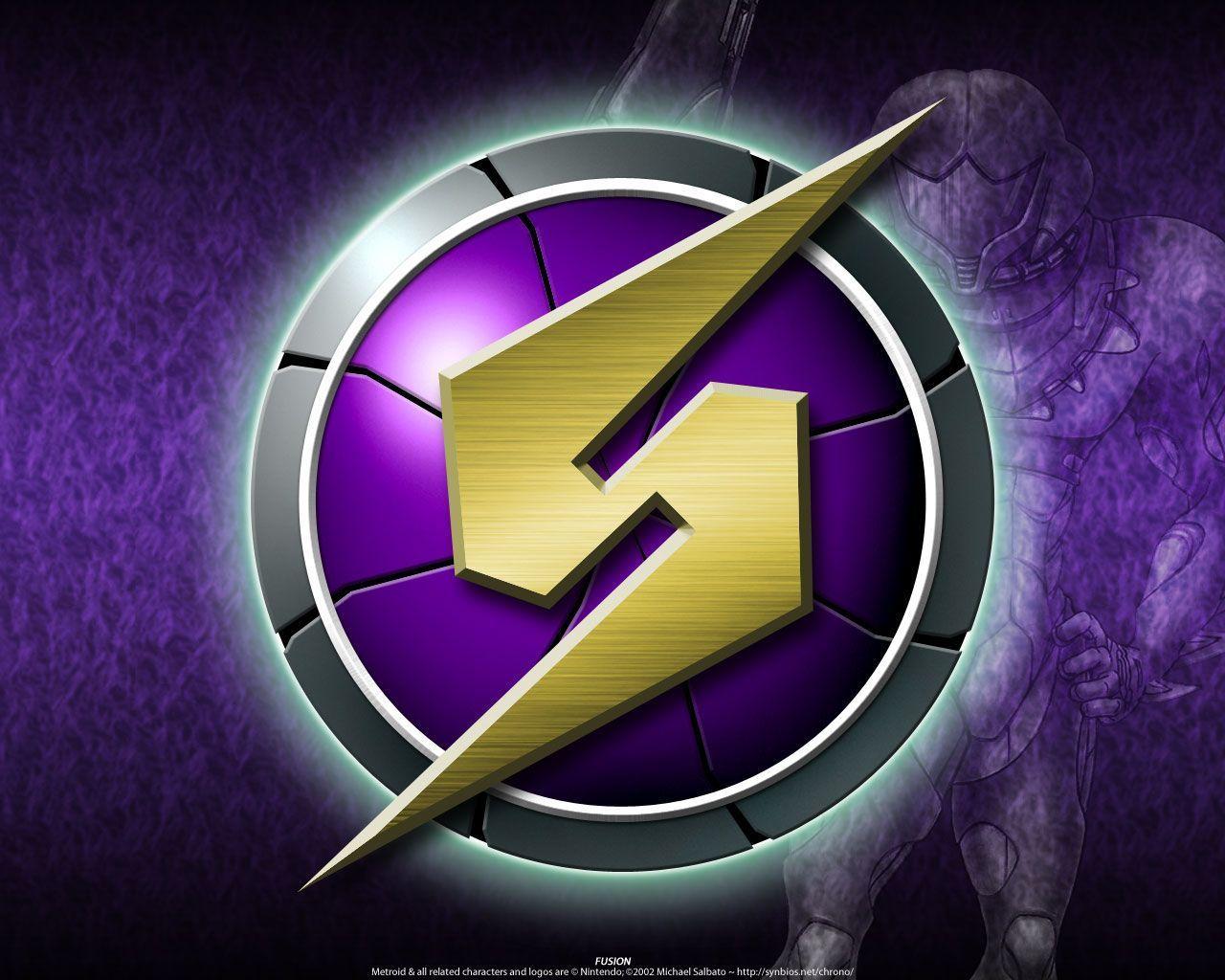 Logo Metroid Fusion viola oro, 1280x1024 HD, Desktop