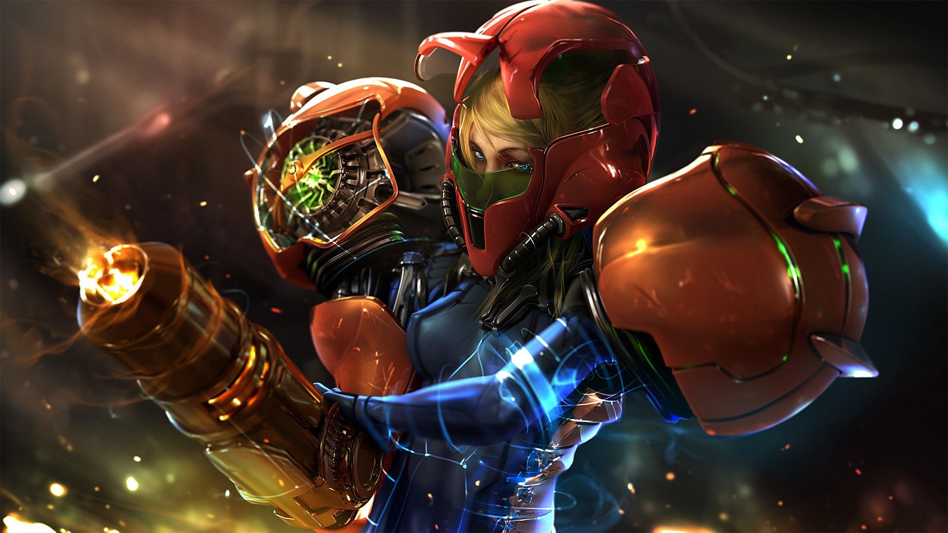 Samus Aran con tuta arm cannon, 1920x1080 1080p, Desktop