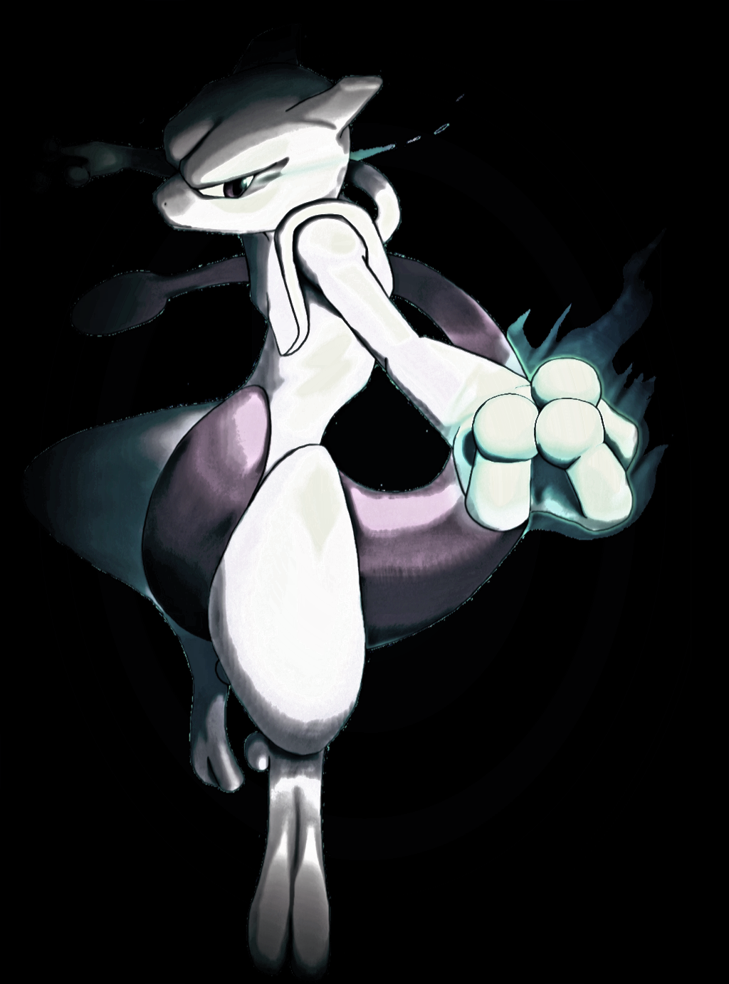 Mewtwo Pokémon sfondo scuro, 1024x1383 Full HD Verticale, iPhone Air
