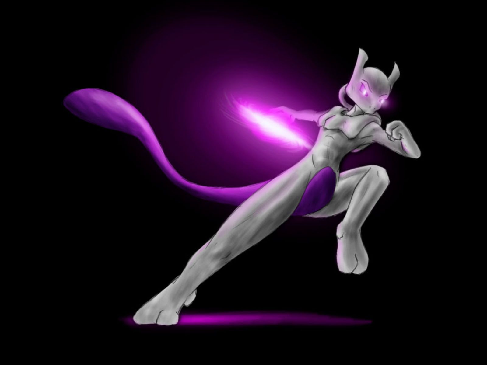 Mewtwo silhouette Pokémon, 1366x768 720p, iMac