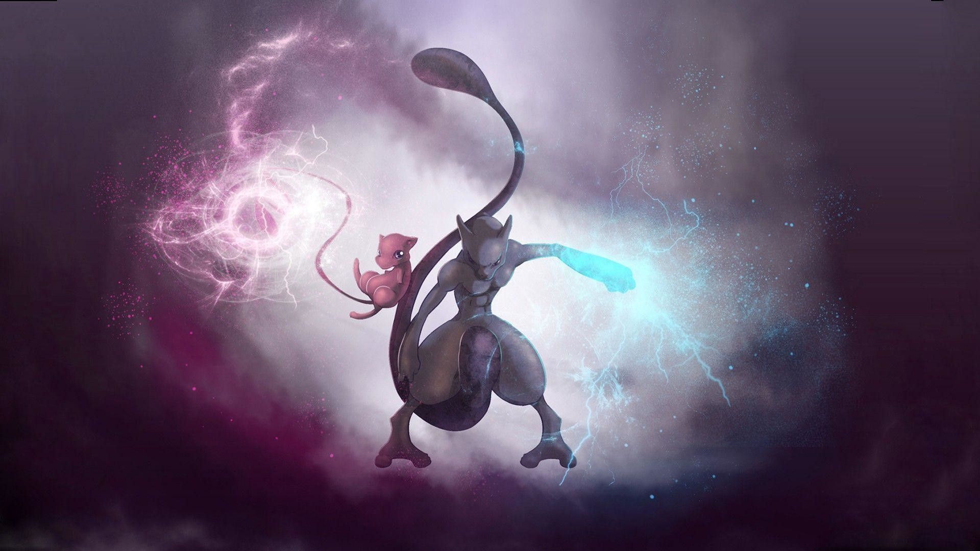 Mewtwo Pokémon energia viola, 1920x1080 Full HD 1080p, Desktop
