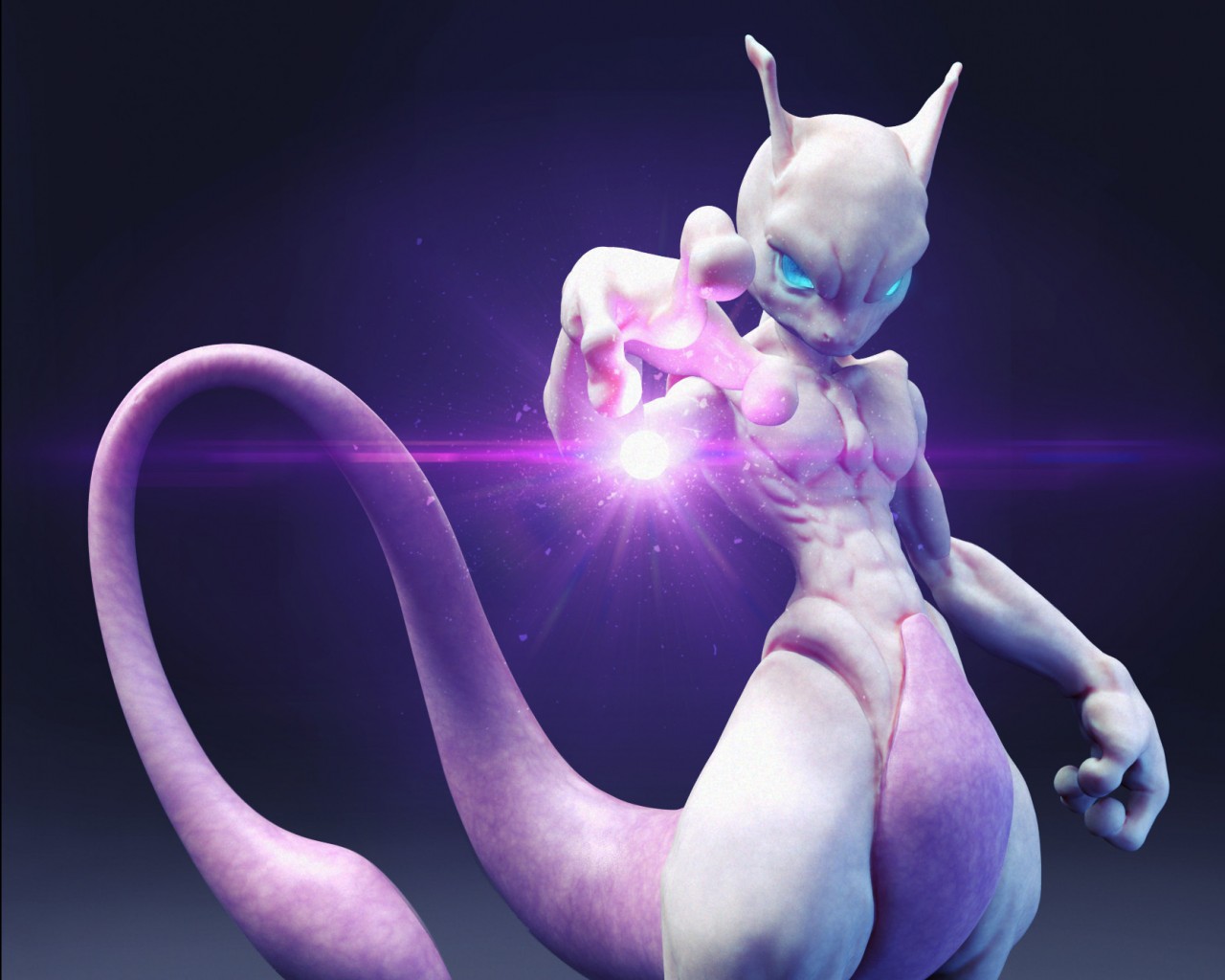 Mewtwo Pokémon sfera energia, 1280x1024 HD, Desktop
