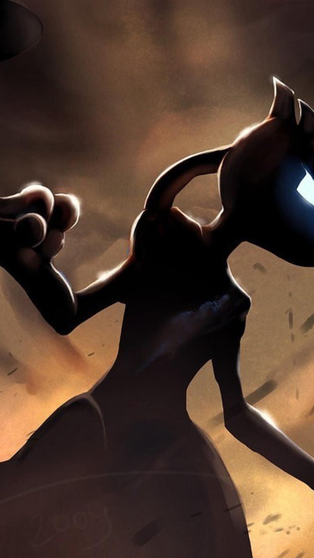 Mewtwo silhouette Pokémon scuro, 1080x1920 Full HD Verticale, iPhone Pro