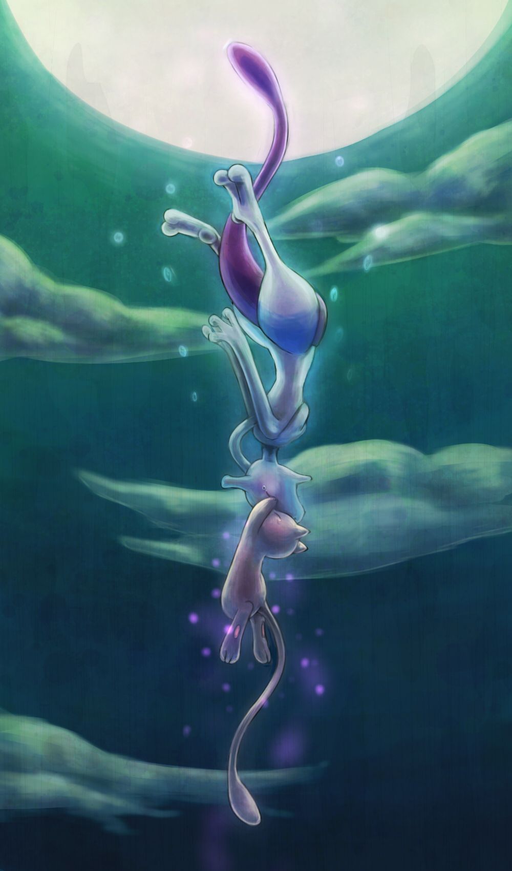 Mewtwo Pokemon nello spazio, 686x1280 Verticale, iPhone