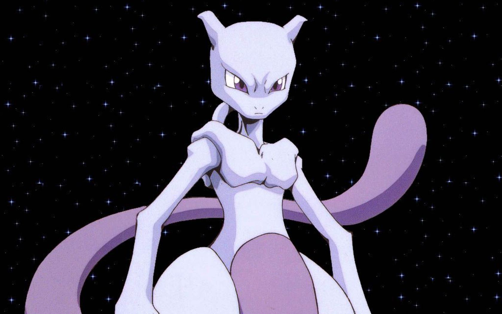 Mewtwo Pokemon viola sfondo nero, 1600x1200 HD Ready, Laptop