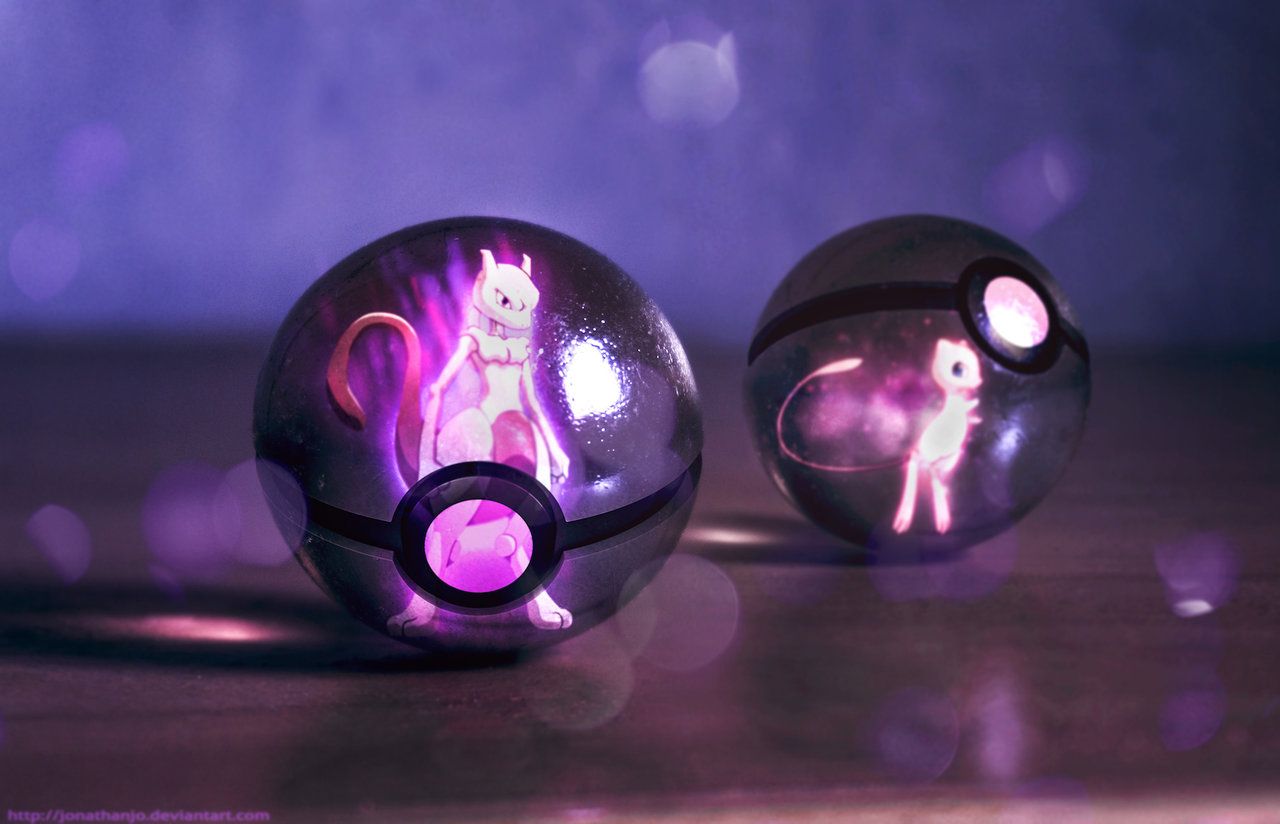 Mewtwo e Mew in Pokeball, 1280x824 720p, PC