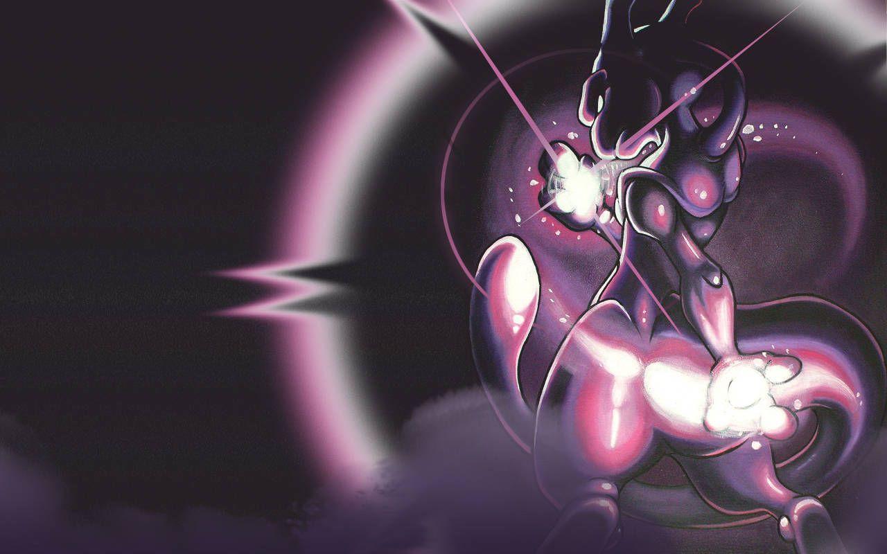 Mewtwo Pokémon energia viola, 1600x900 900p, Desktop