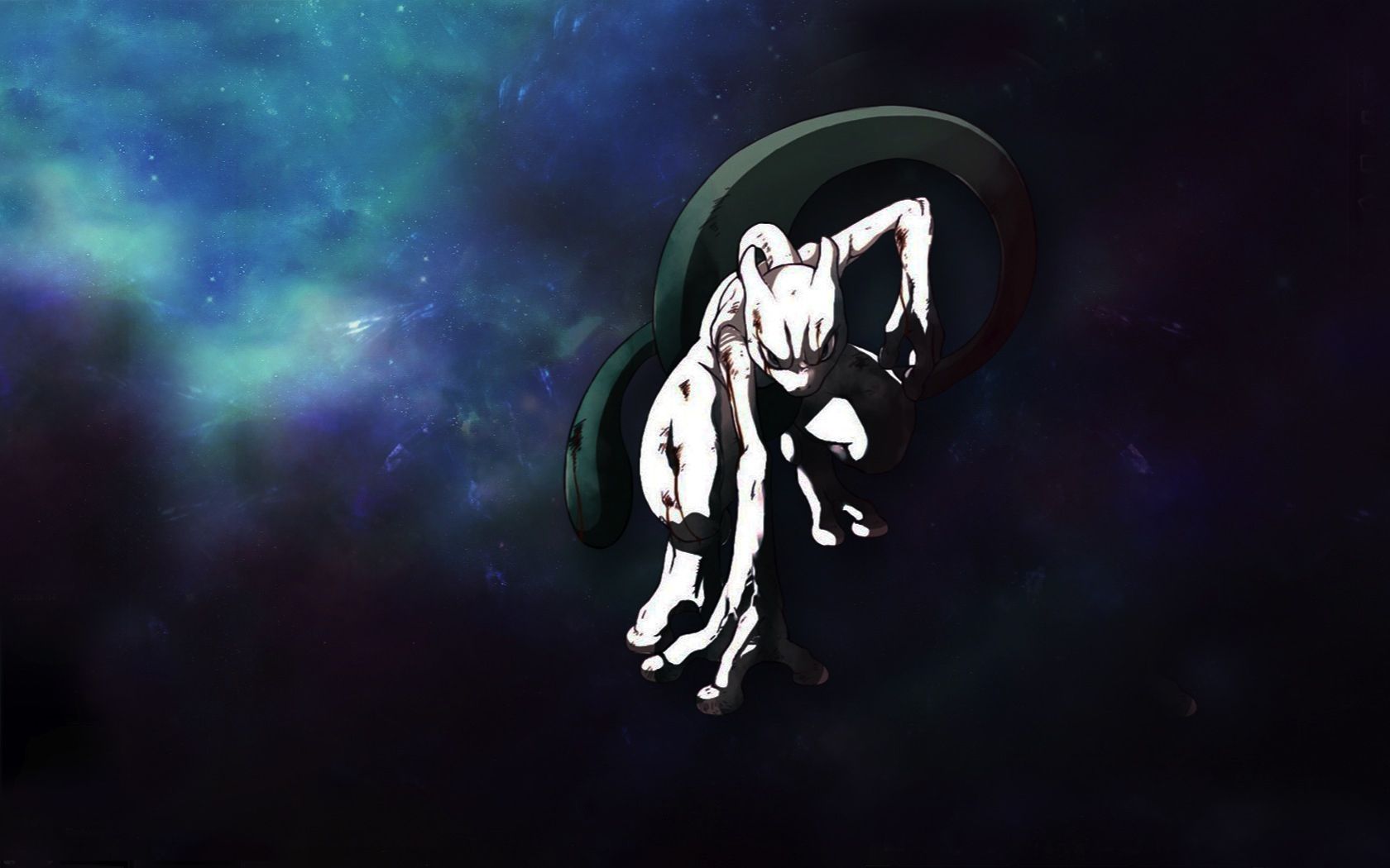 Mewtwo Pokémon sfondo stellato, 1680x1050 HD Ready, PC