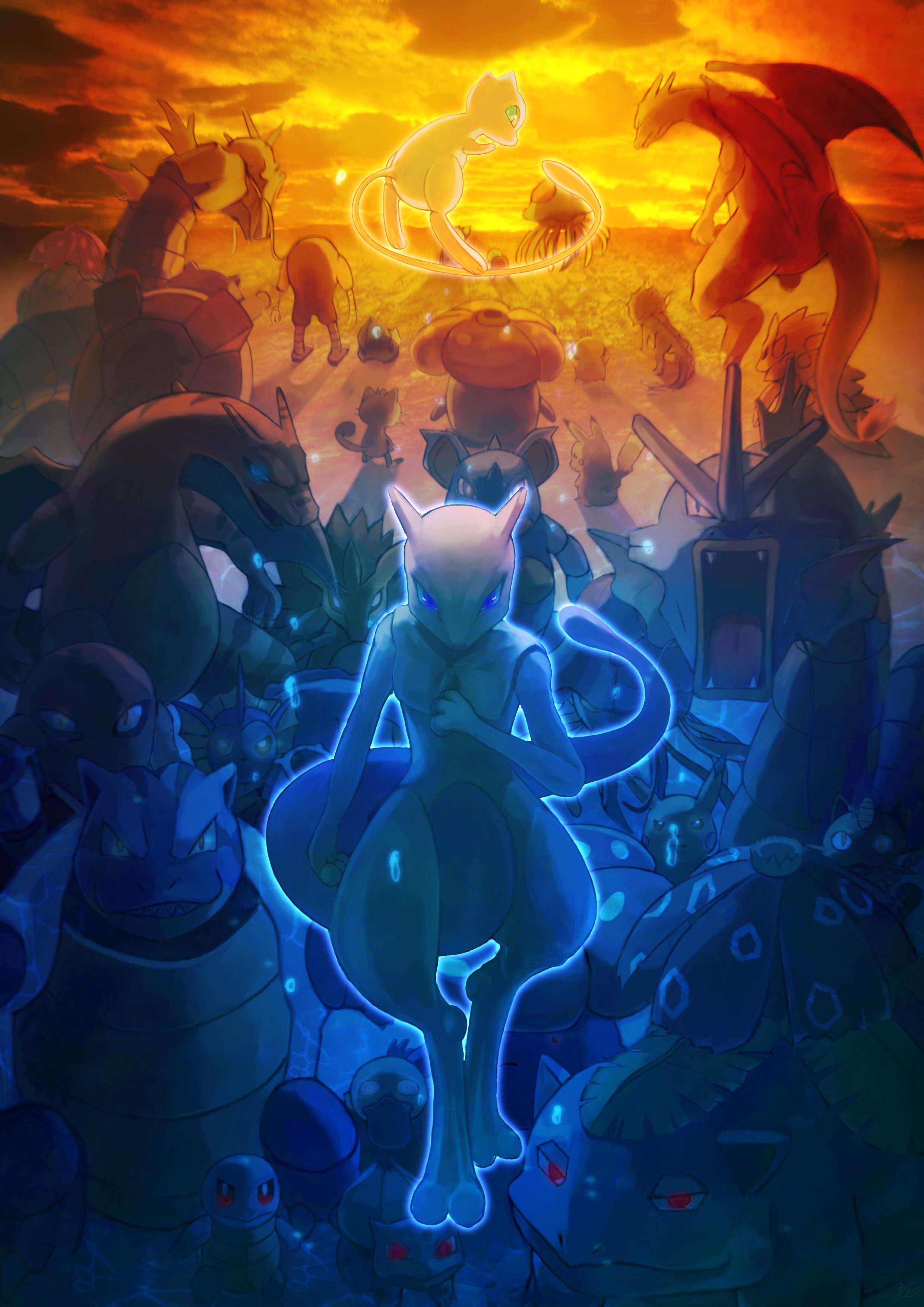 Mewtwo Pokemon battaglia epica, Nintendo, 2480x3508 Verticale, iPhone Air