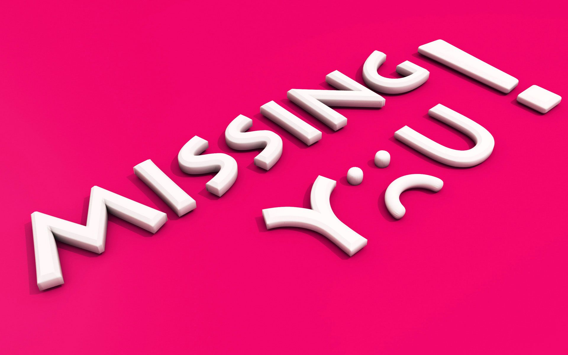 Testo 3D Missing You rosa, 1920x1200 Full HD+, PC