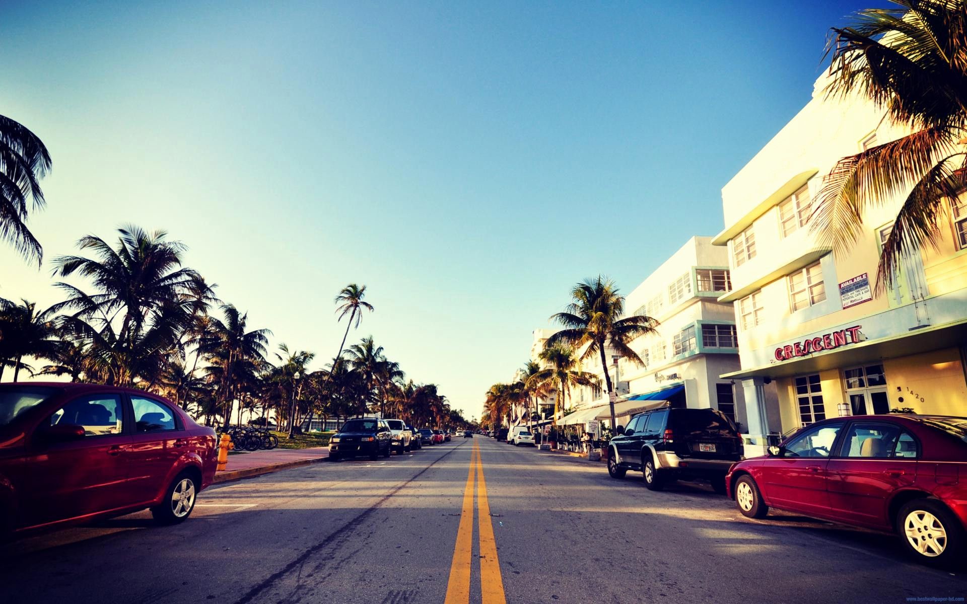 Strada Miami con palme, 1920x1200 Full HD+, Notebook Gaming