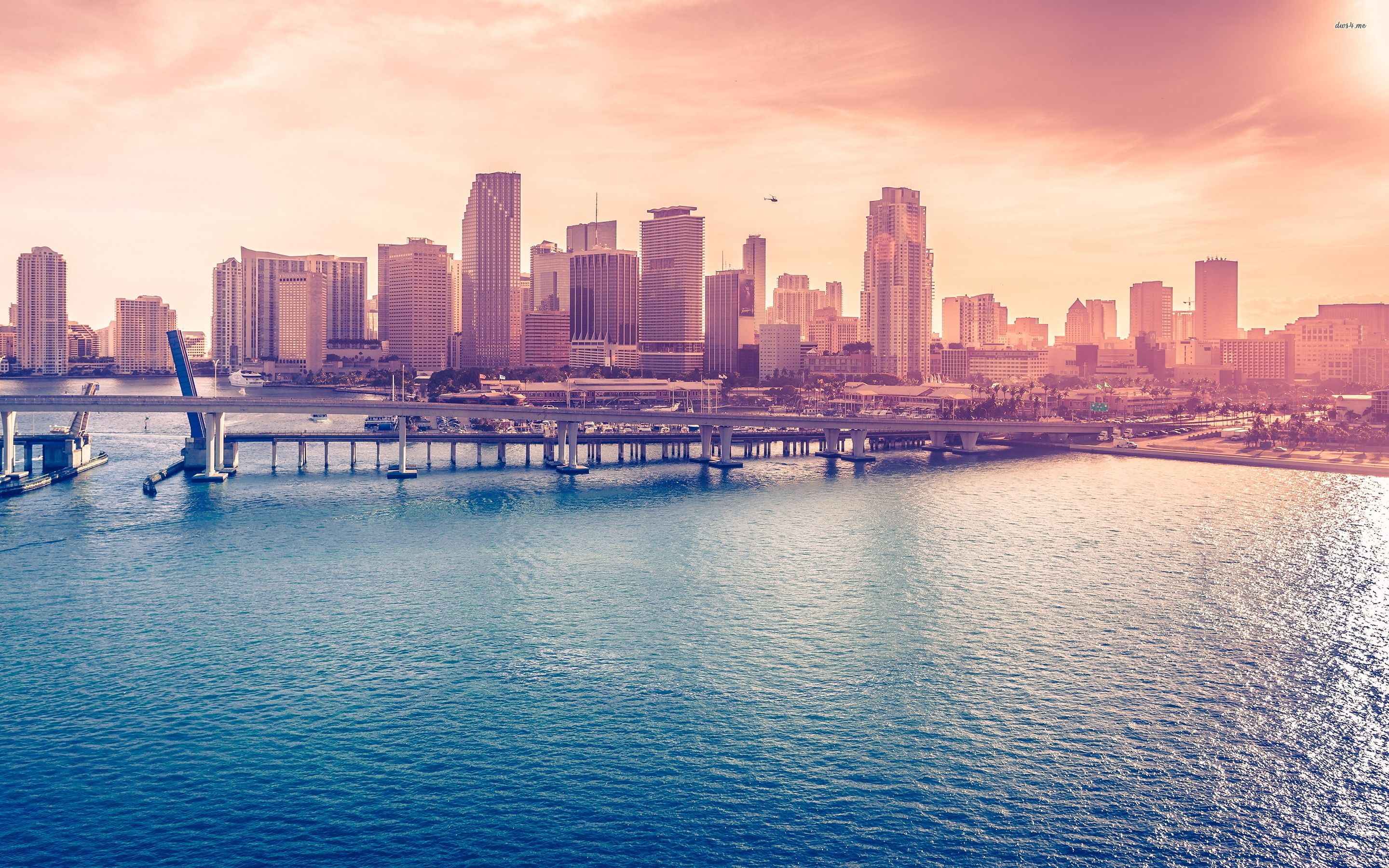 Skyline di Miami al tramonto, 2880x1800 WQXGA, Dell XPS