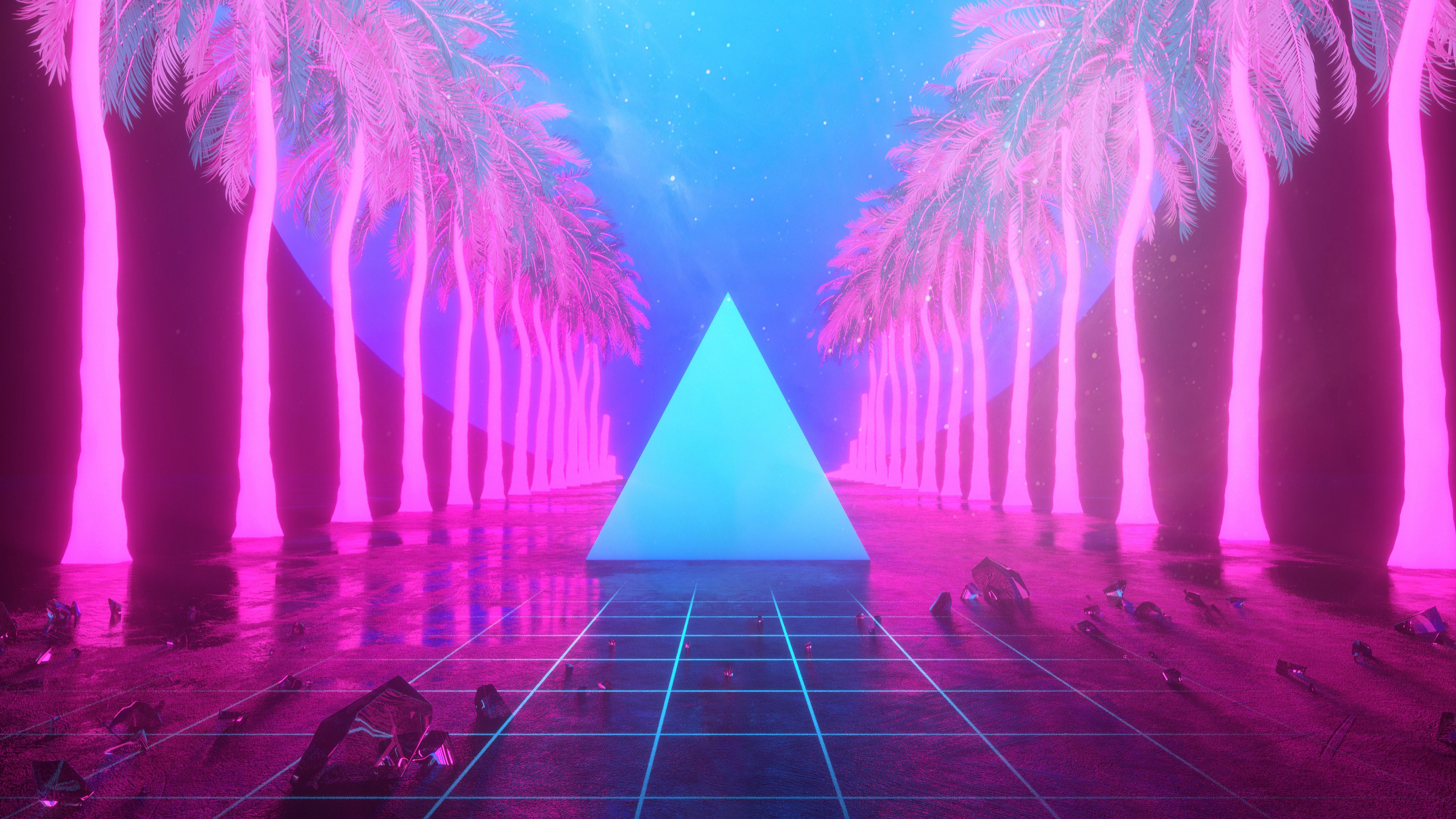 Palme neon triangolo Miami, 4000x2250 4K Ultra HD, MacBook Pro