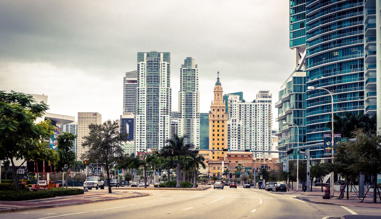 Skyline di Miami, Florida, 1336x768 720p, HP Laptop