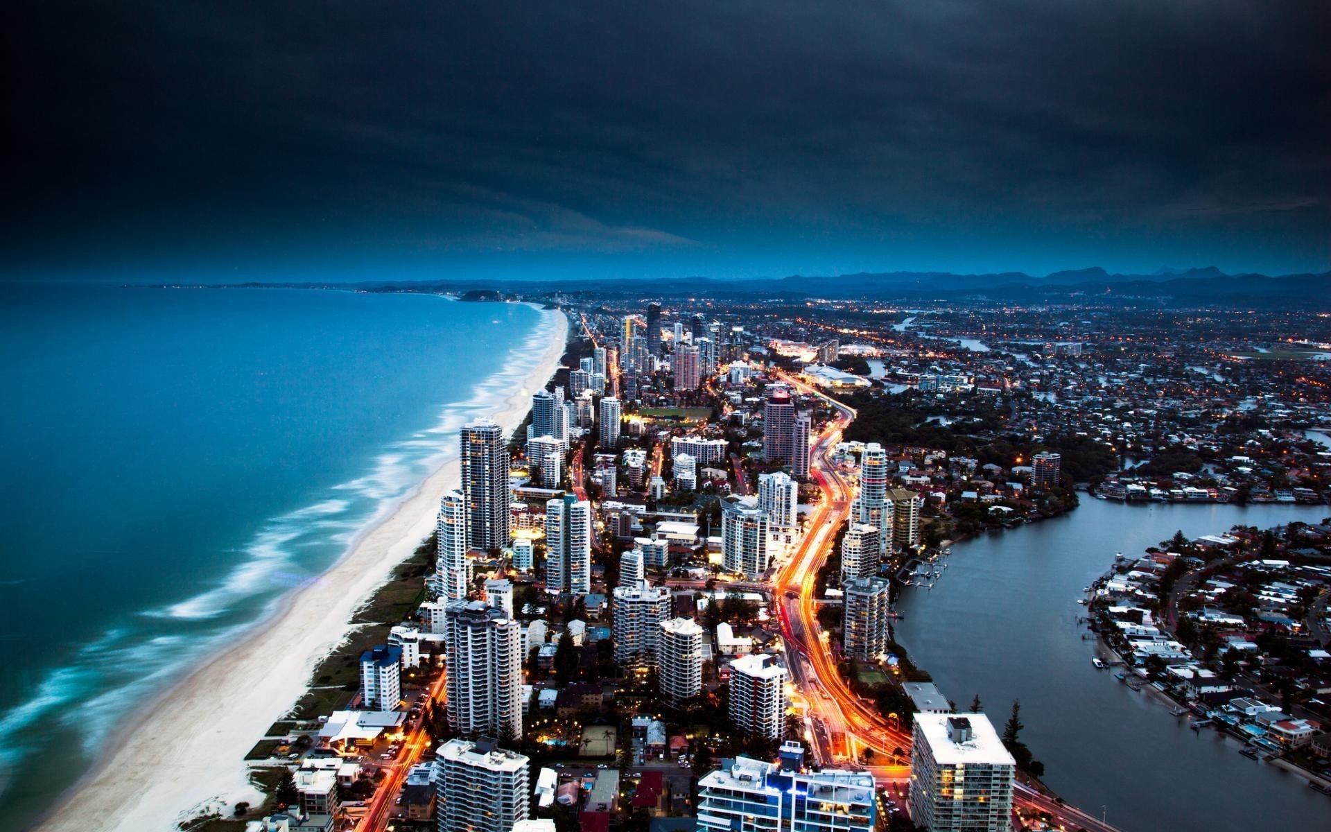 Skyline costiero notturno, 1920x1200 WUXGA, Notebook Gaming