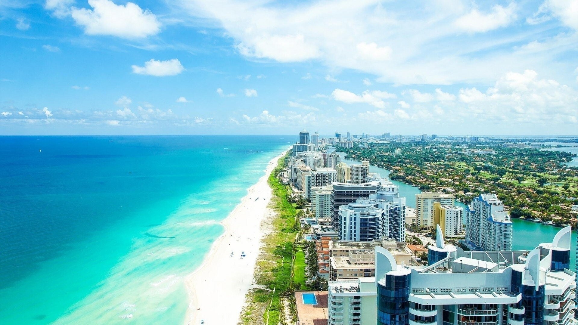 Miami Beach vista aerea, 1920x1080 Full HD, PC Desktop